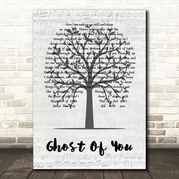 5 Seconds Of Summer Ghost Of You Music Script Tree Song Lyric Art Print