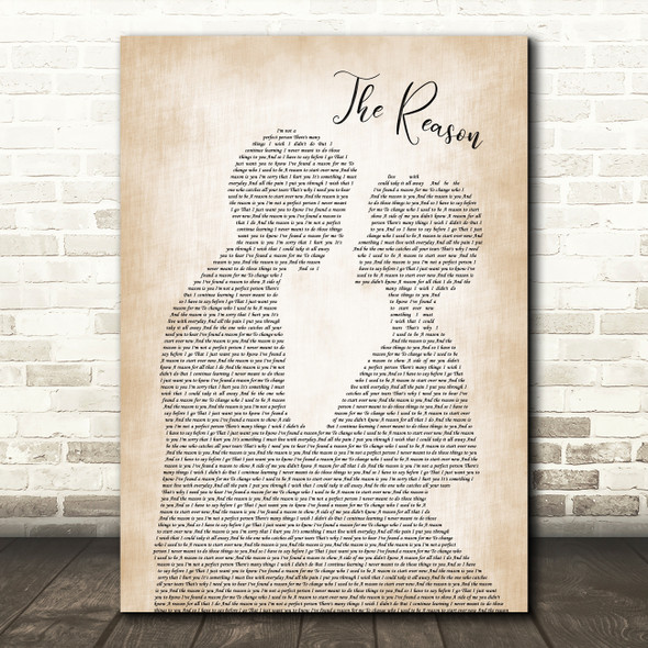 Hoobastank The Reason Man Lady Bride Groom Wedding Song Lyric Quote Print