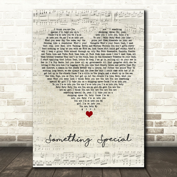 Pop Smoke Something Special Script Heart Song Lyric Art Print