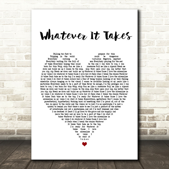 Imagine Dragons Whatever It Takes Heart Song Lyric Quote Print