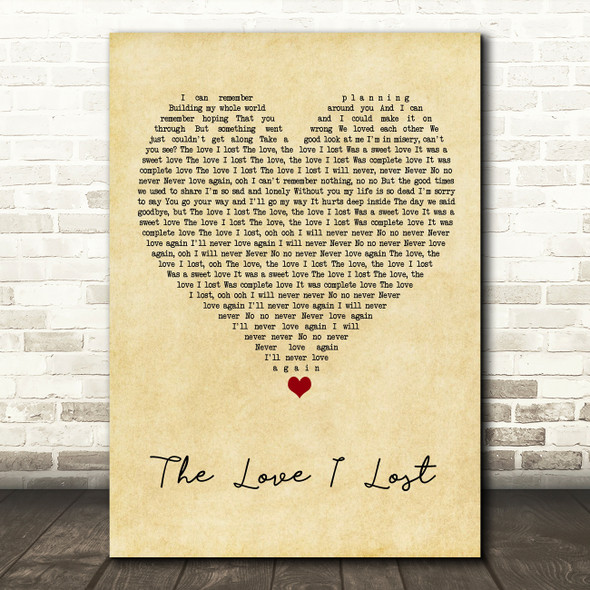 Sybil The Love I Lost Vintage Heart Song Lyric Art Print