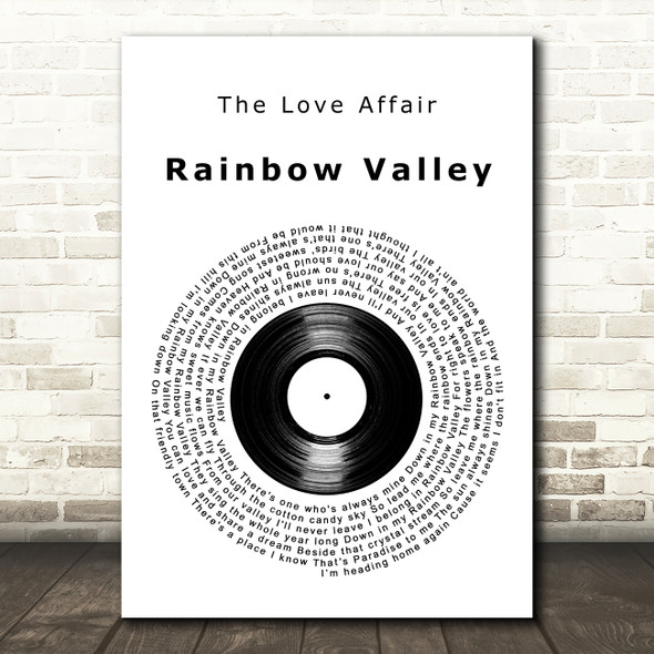 The Love Affair Rainbow Valley Vinyl Record Decorative Wall Art Gift Song Lyric Print