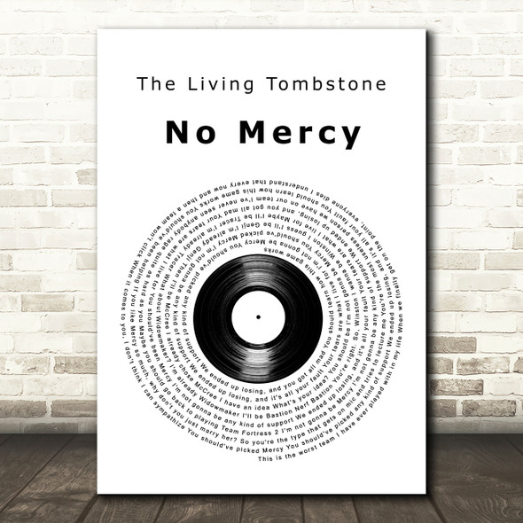 The Living Tombstone No Mercy Vinyl Record Decorative Wall Art Gift Song Lyric Print
