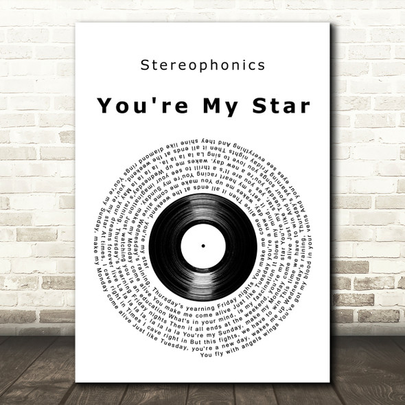 Stereophonics You're My Star Vinyl Record Decorative Wall Art Gift Song Lyric Print