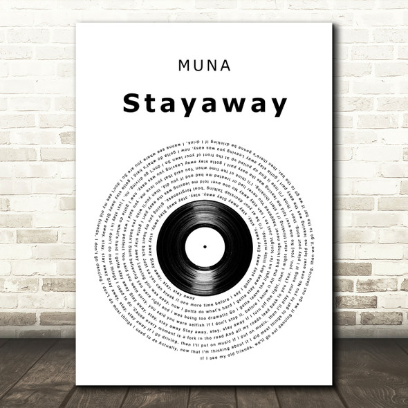 MUNA Stayaway Vinyl Record Decorative Wall Art Gift Song Lyric Print