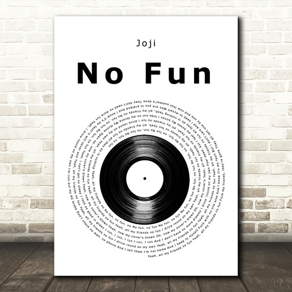 Joji No Fun Vinyl Record Decorative Wall Art Gift Song Lyric Print