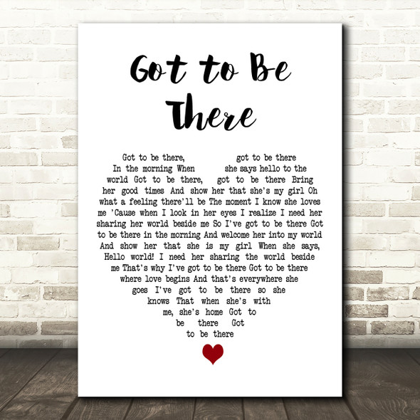 Michael Jackson Got to Be There White Heart Decorative Wall Art Gift Song Lyric Print
