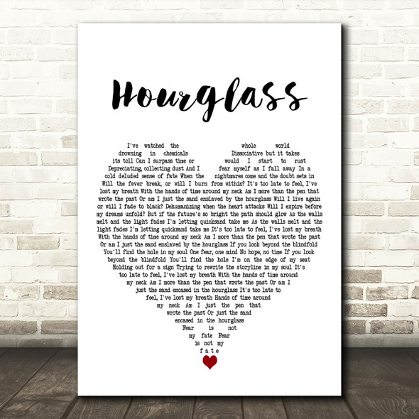 Motionless In White Hourglass White Heart Decorative Wall Art Gift Song Lyric Print