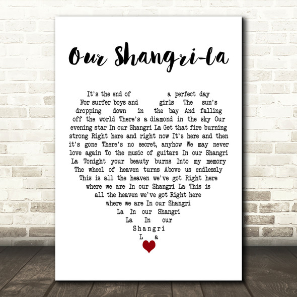 Mark Knopfler Our Shangri-La White Heart Decorative Wall Art Gift Song Lyric Print