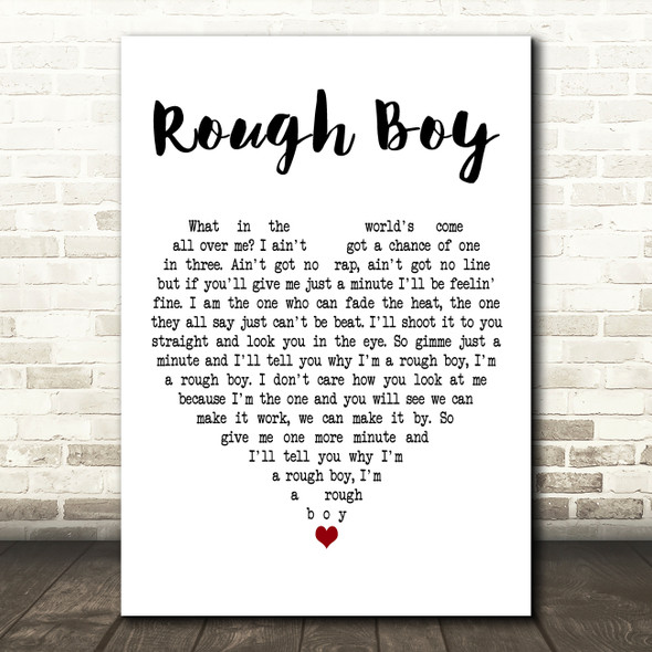 ZZ Top Rough Boy White Heart Decorative Wall Art Gift Song Lyric Print