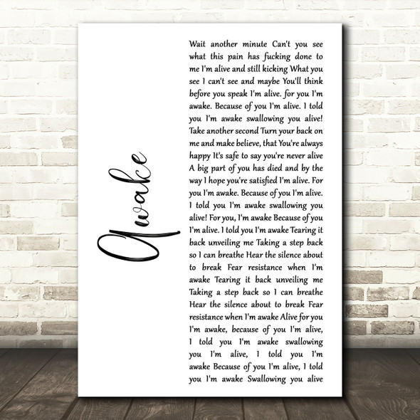 Godsmack Awake White Script Decorative Wall Art Gift Song Lyric Print