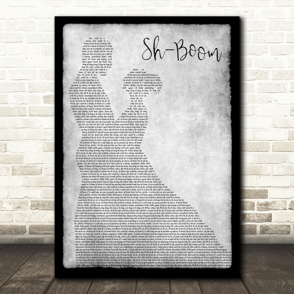The Chords Sh-Boom Grey Man Lady Dancing Decorative Wall Art Gift Song Lyric Print