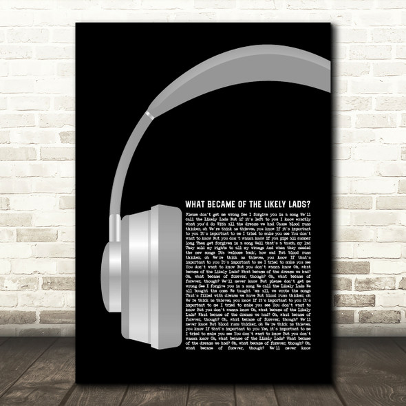 The Libertines What Became of the Likely Lads Grey Headphones Song Lyric Print