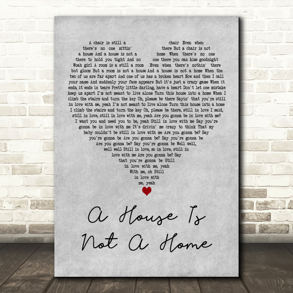 Luther Vandross A House Is Not A Home Grey Heart Decorative Wall Art Gift Song Lyric Print