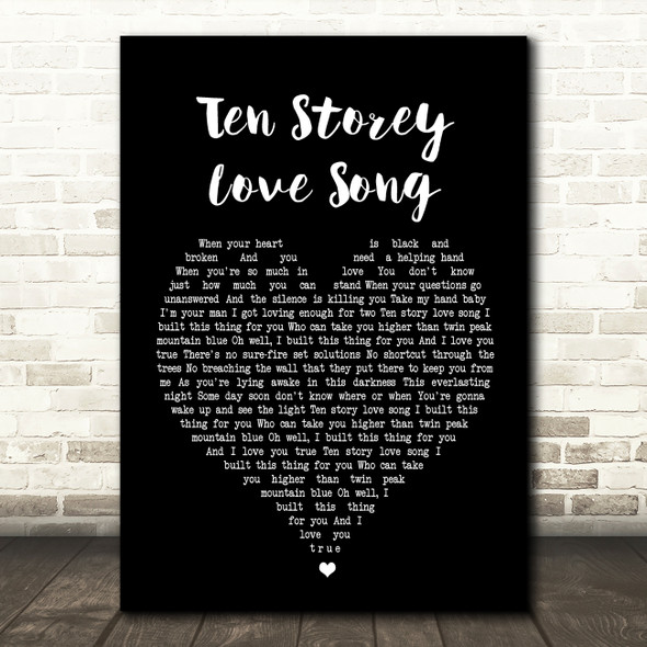 The Stone Roses Ten Storey Love Song Black Heart Song Lyric Quote Print