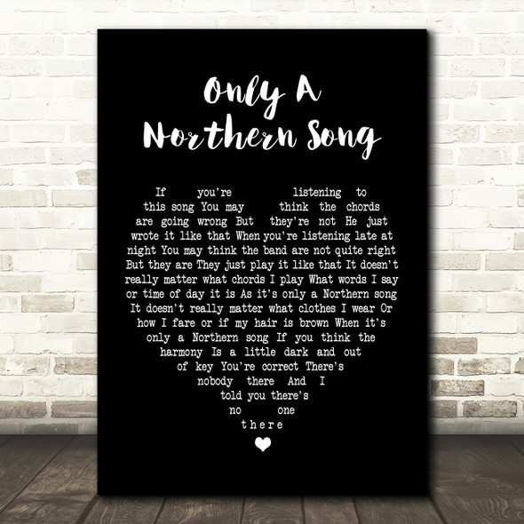 The Beatles Only A Northern Song Black Heart Song Lyric Quote Print