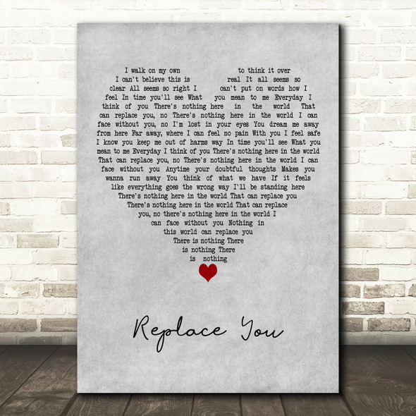 Dead By April Replace You Grey Heart Decorative Wall Art Gift Song Lyric Print