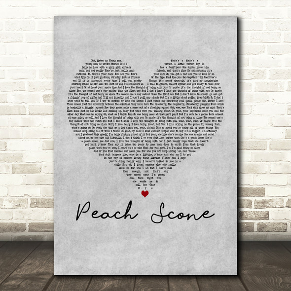 Hobo Johnson Peach Scone Grey Heart Decorative Wall Art Gift Song Lyric Print