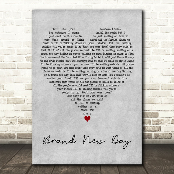Kodaline Brand New Day Grey Heart Decorative Wall Art Gift Song Lyric Print