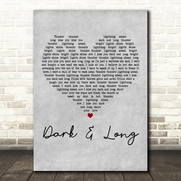 Underworld Dark & Long Grey Heart Decorative Wall Art Gift Song Lyric Print