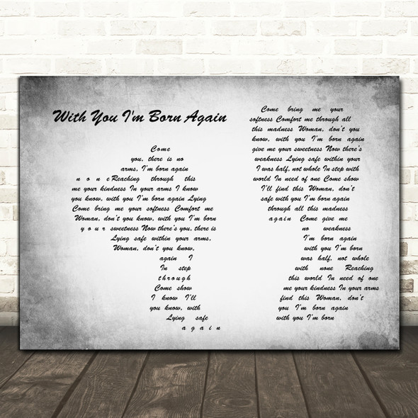 Billy Preston & Syreeta With You I'm Born Again Man Lady Couple Grey Gift Song Lyric Print