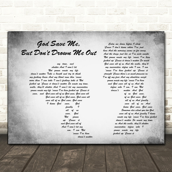 YUNGBLUD God Save Me, But Don't Drown Me Out Man Lady Couple Grey Gift Song Lyric Print