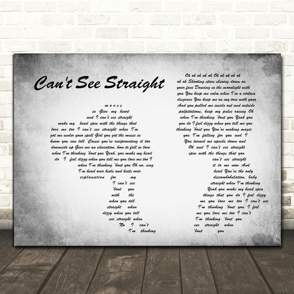Jamie Lawson Can't See Straight Man Lady Couple Grey Decorative Gift Song Lyric Print