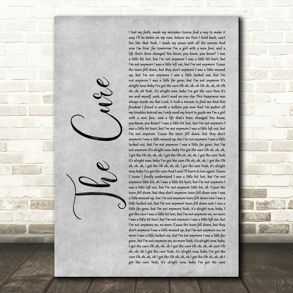 Little Mix The Cure Grey Rustic Script Decorative Wall Art Gift Song Lyric Print