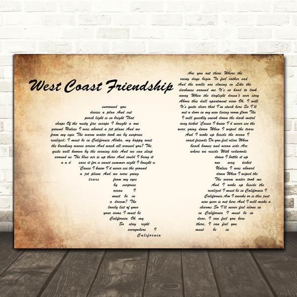 Owl City West Coast Friendship Man Lady Couple Decorative Wall Art Gift Song Lyric Print