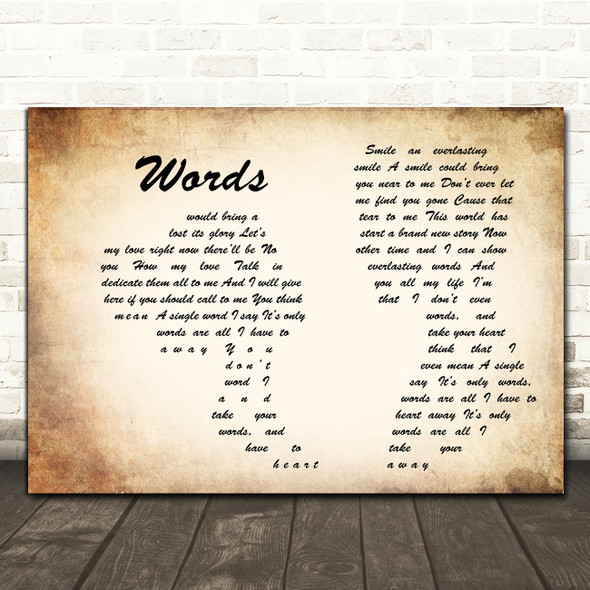 Bee Gees Words Man Lady Couple Decorative Wall Art Gift Song Lyric Print