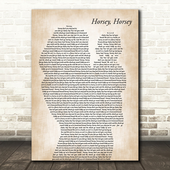 The Birthday Bunch Horsey, Horsey Mother & Baby Decorative Wall Art Gift Song Lyric Print