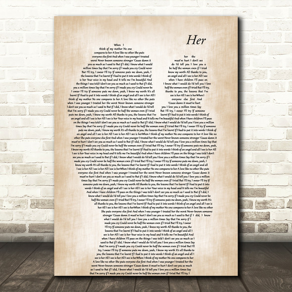 Anne-Marie Her Mother & Baby Decorative Wall Art Gift Song Lyric Print
