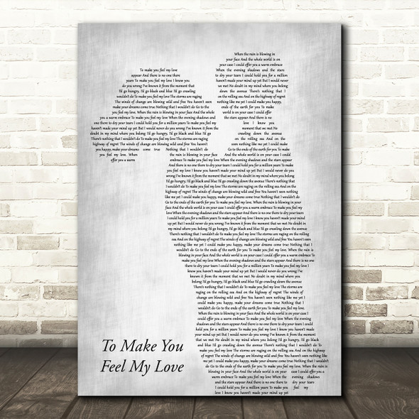Billy Joel To Make You Feel My Love Mother & Child Grey Decorative Gift Song Lyric Print