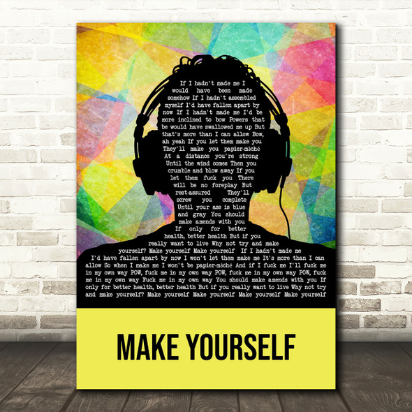 Incubus Make Yourself Multicolour Man Headphones Decorative Gift Song Lyric Print