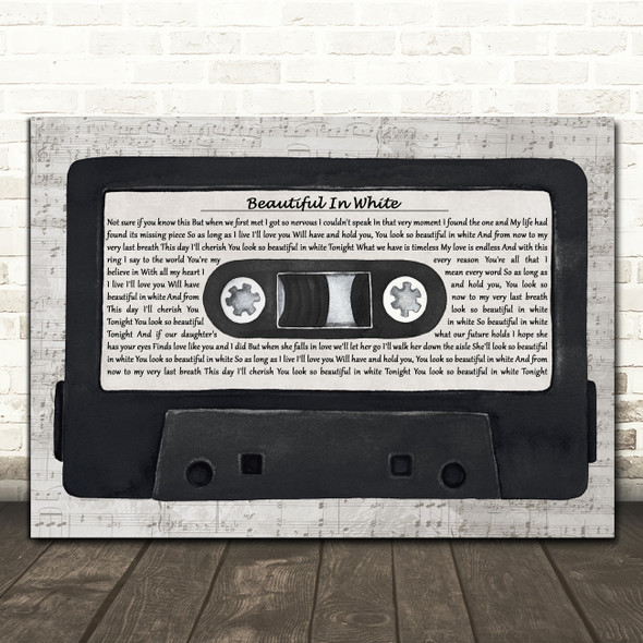 Westlife Beautiful In White Music Script Cassette Tape Decorative Gift Song Lyric Print