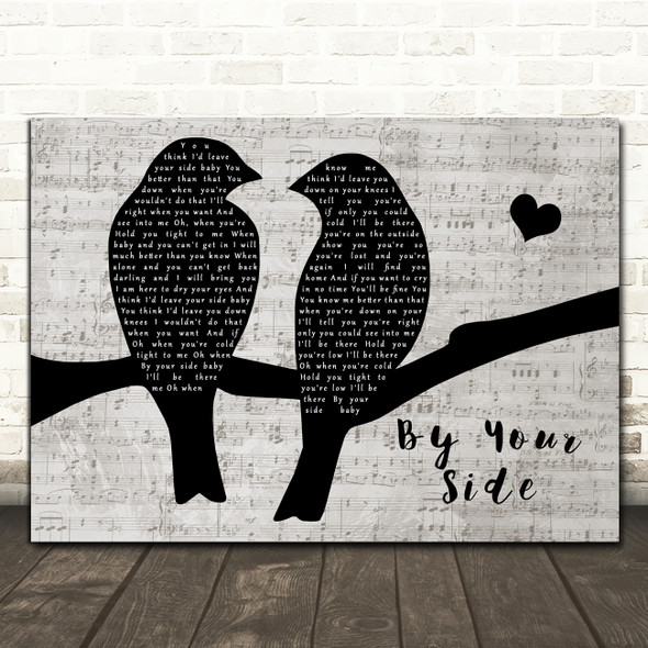 Sade By Your Side Lovebirds Music Script Decorative Wall Art Gift Song Lyric Print