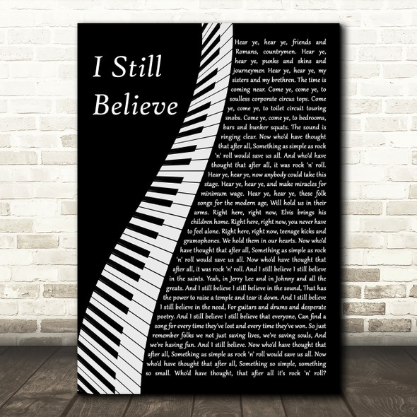 Frank Turner I Still Believe Piano Decorative Wall Art Gift Song Lyric Print