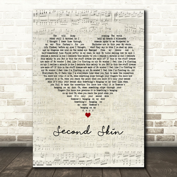 The Chameleons Second Skin Script Heart Decorative Wall Art Gift Song Lyric Print