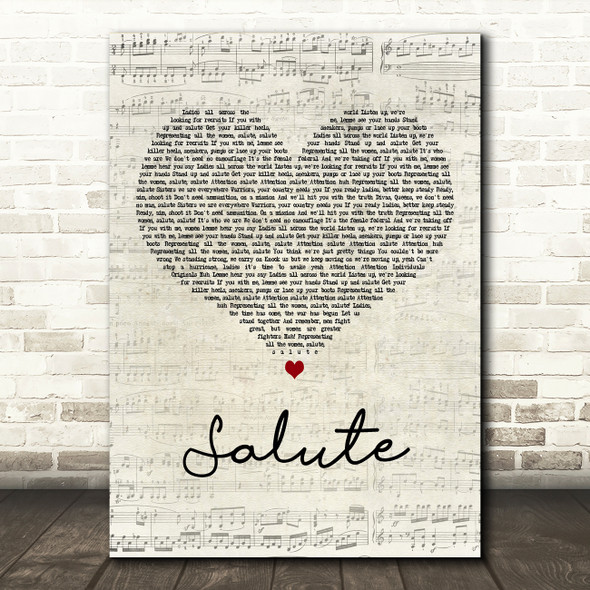 Little Mix Salute Script Heart Decorative Wall Art Gift Song Lyric Print