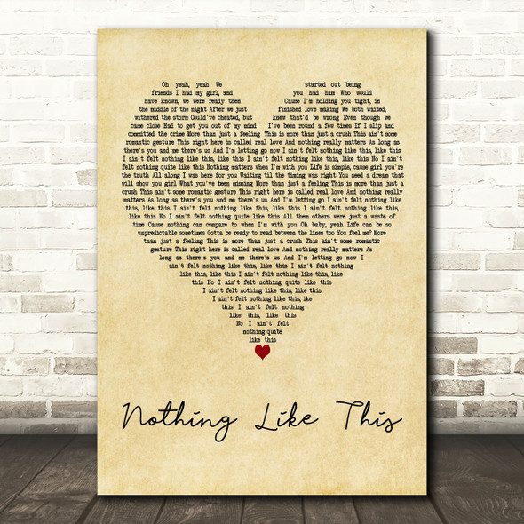 Blonde & Craig David Nothing Like This Vintage Heart Decorative Wall Art Gift Song Lyric Print