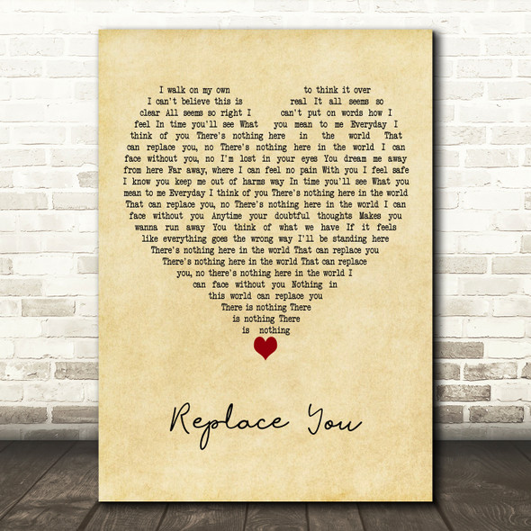 Dead By April Replace You Vintage Heart Decorative Wall Art Gift Song Lyric Print