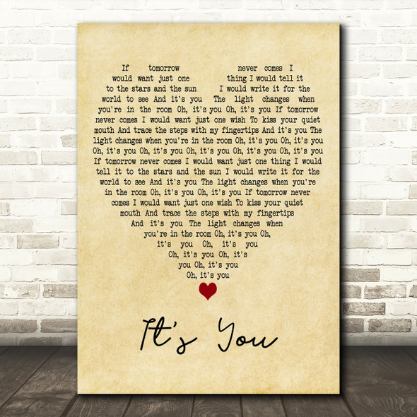 Michelle Branch Its You Vintage Heart Decorative Wall Art Gift Song Lyric Print