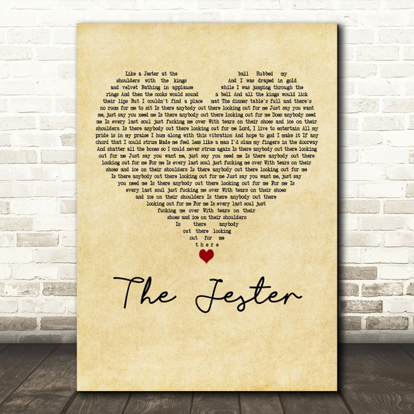 Badflower The Jester Vintage Heart Decorative Wall Art Gift Song Lyric Print