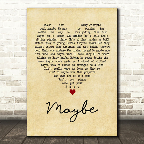 Annie Maybe Vintage Heart Song Lyric Quote Print