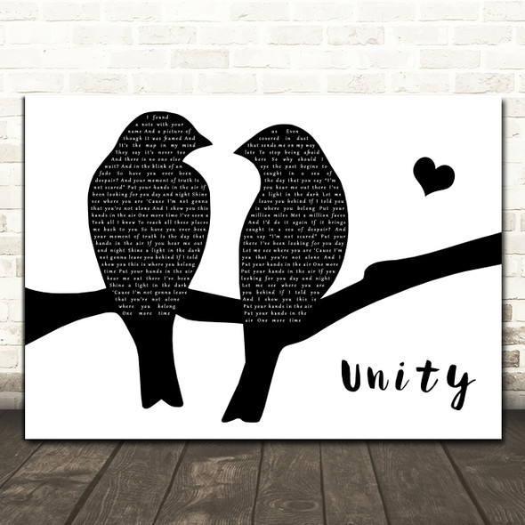 Shinedown Unity Lovebirds Black & White Decorative Wall Art Gift Song Lyric Print