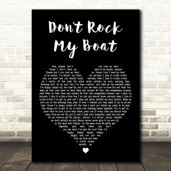 Bob Marley & The Wailers Dont Rock My Boat Black Heart Decorative Wall Art Gift Song Lyric Print