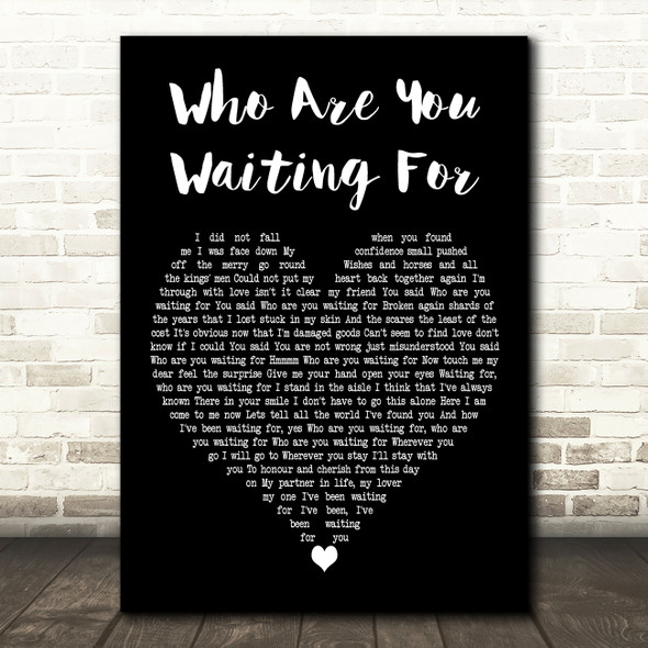 Melissa Etheridge Who Are You Waiting For Black Heart Decorative Wall Art Gift Song Lyric Print