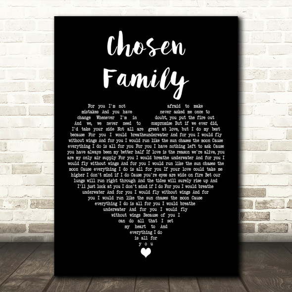 Rina Sawayama & Elton John Chosen Family Black Heart Decorative Wall Art Gift Song Lyric Print