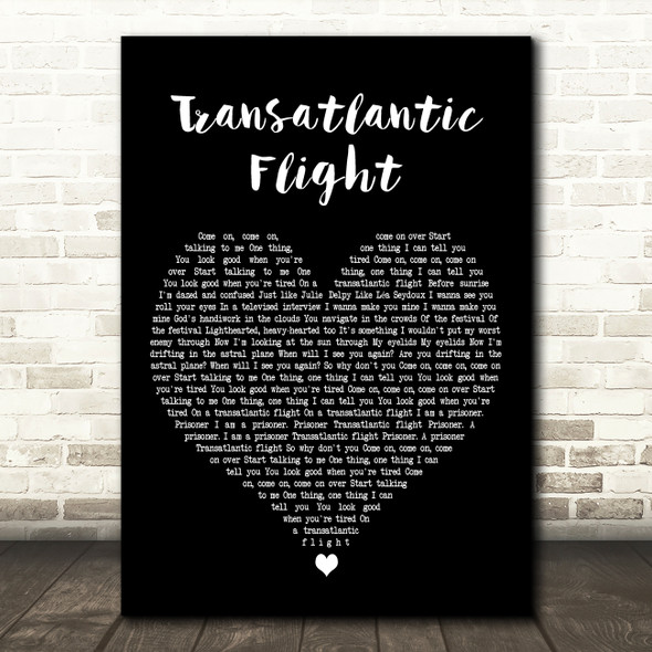 Leif Vollebekk Transatlantic Flight Black Heart Decorative Wall Art Gift Song Lyric Print