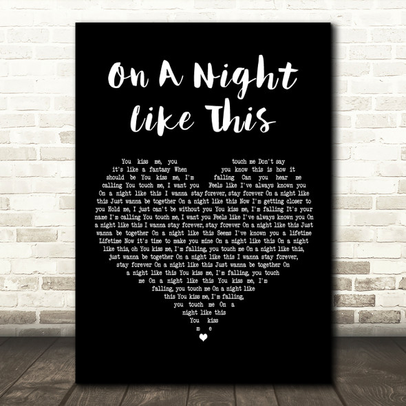 Kylie Minogue On A Night Like This Black Heart Decorative Wall Art Gift Song Lyric Print